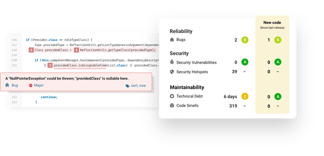 SonarQube Quality Metrics (https://www.sonarqube.org/)