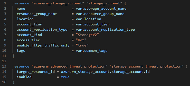 Terraform Storage Account Resource Example